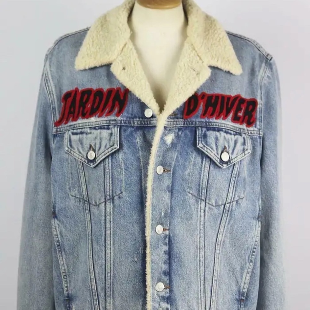 GUCCI Jardin D'Hiver Shearling Denim Jacket Size: IT42 - Picture 4 of 8